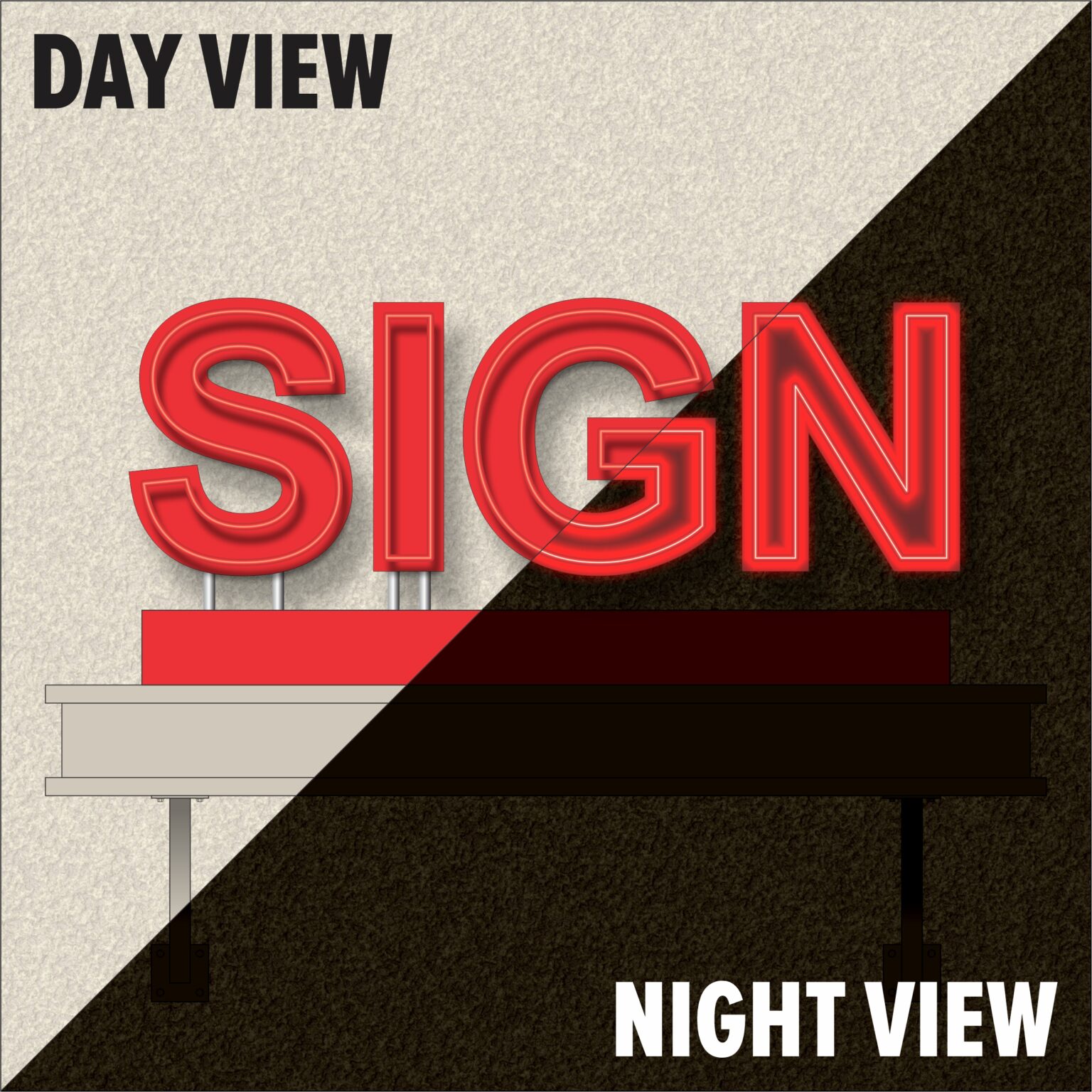 Neon Lit / Structure Mount Free Standing On Raceway – Signage Details