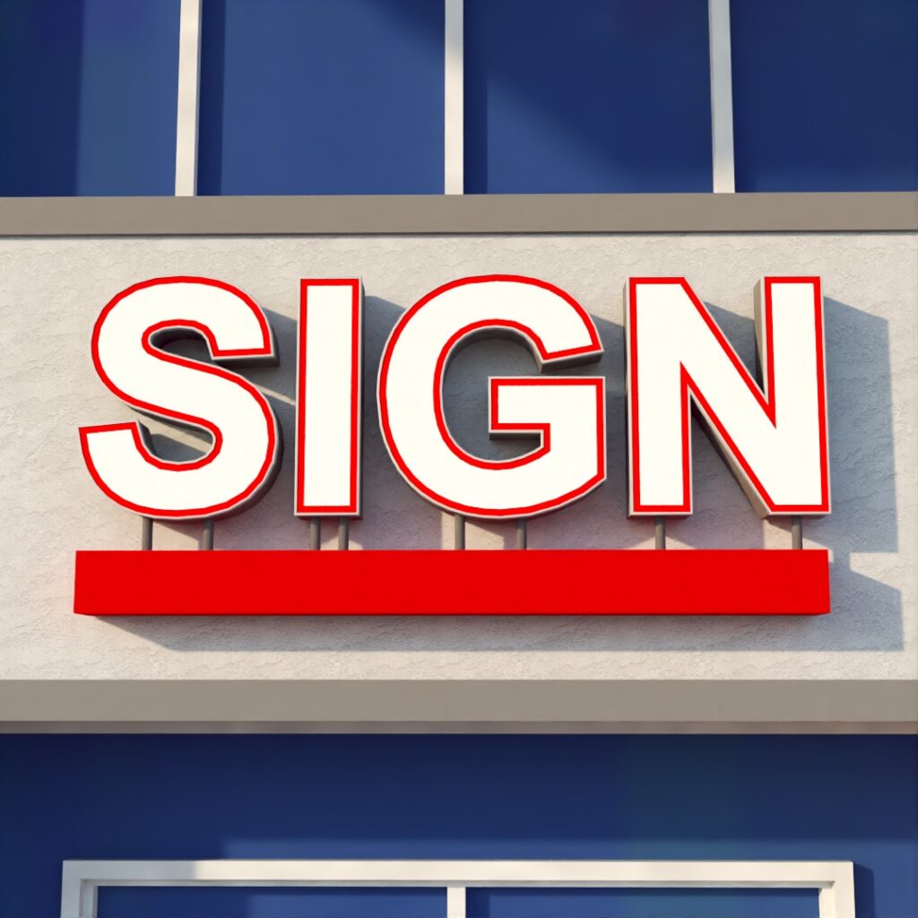 Face Lit / Wall Mount Free Standing on Ledge Raceway – Signage Details